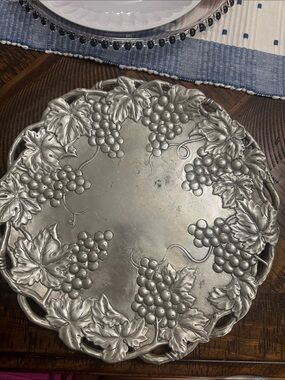 Arthur Court Ornate Grape Motif Decorative Plate
